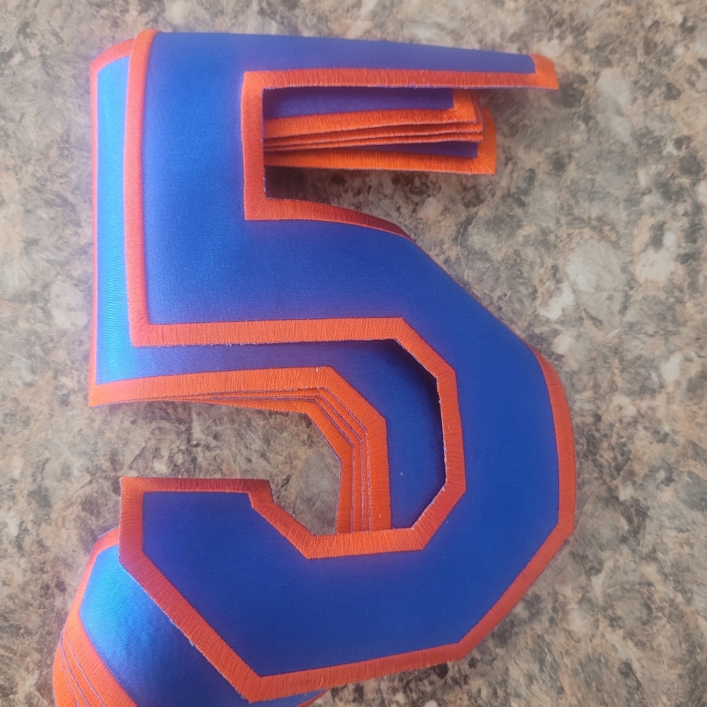 Blue and Orange Number 5 TEE SHIRTS IRON ON LOT OF 5